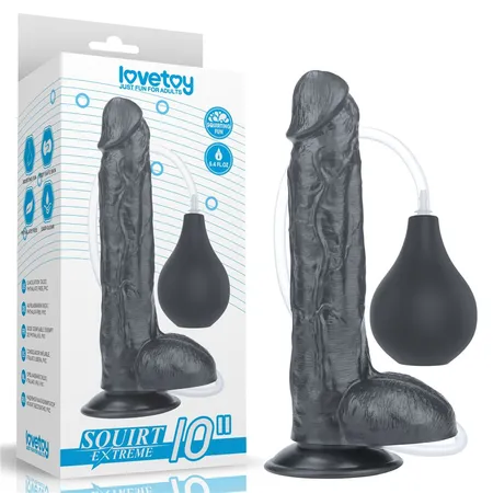 Crni dildo-gigant sa kruškom 10 Squirt Extreme Dildo-25,5 cm.