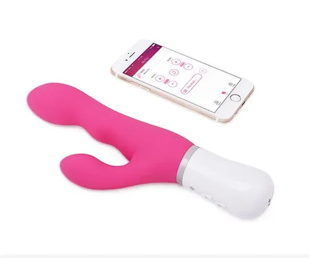 Lovense Nora Vibrator sa klitorisnim stimulatorom, silikon, roze, 20 cm