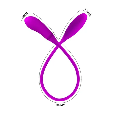 Analno vaginalni vibracioni masažer na flexibilnom štapu, ljubičasta