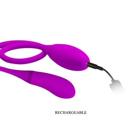 Analno vaginalni vibracioni masažer na flexibilnom štapu, ljubičasta