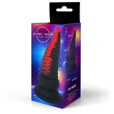 Crno-crveni fantazijski Analni stimulans-pipak - 12,5 cm.