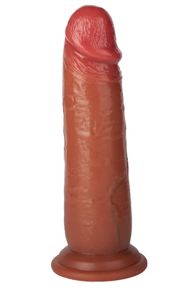 Realistični Dildo bez skrotuma napravljen od dvoslojnog silikona - 20 cm.