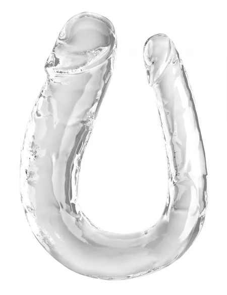 Prozirni dvostrani Dildo Double Trouble - 44 cm.