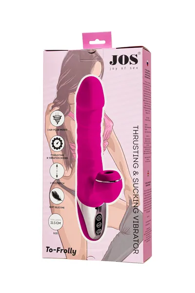 Vibrator sa vakuumskom talasnom stimulacijom klitorisa Joss to-FROLLI, silikon, roze, 21,5 cm