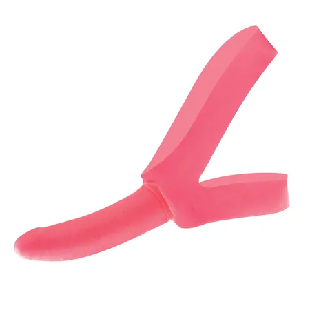 The Original facilitator Pink dildo sa nosačem lica - 14 cm.