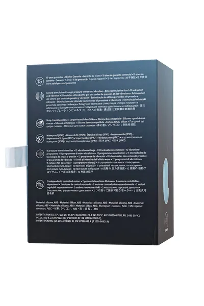 Vakuumski talasni stimulator klitorisa sa vibracijama Satisfier Cutie Ghost, silikon, cijan, 9,1 cm