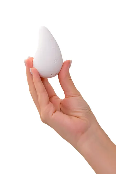 Satisfier Dev Drop vibracioni masažer, silikon, bela, 8,1 cm