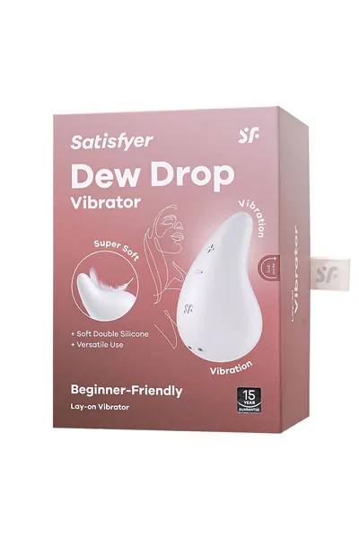 Satisfier Dev Drop vibracioni masažer, silikon, bela, 8,1 cm