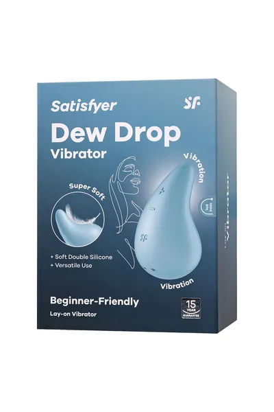 Vibracioni masažer Satisfyer Dew Drop, silikon, svetlo plava, 8,1 cm