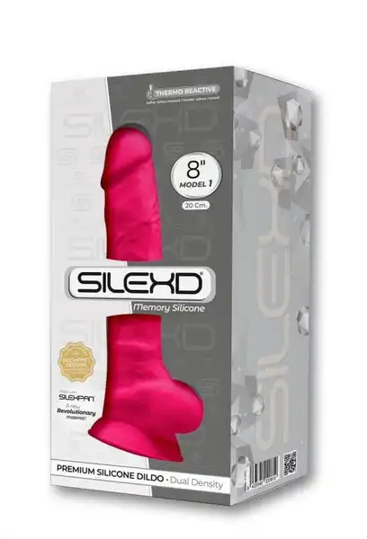 SILEKD model 1 ružičasti dildo sa skrotumom-20 cm.