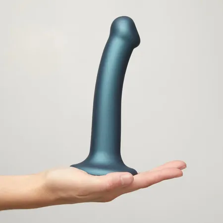 Flexibilni Dildo Strap-on-me Dildo mono DENSITE Plavi metalik veličina srednja