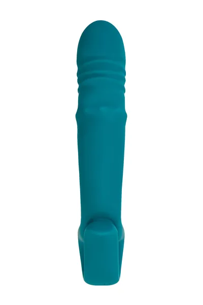 Vibrator sa funkcijom Up Dovn i stimulativnim prstenom, jos Mija, silikon, zelena, 19 cm
