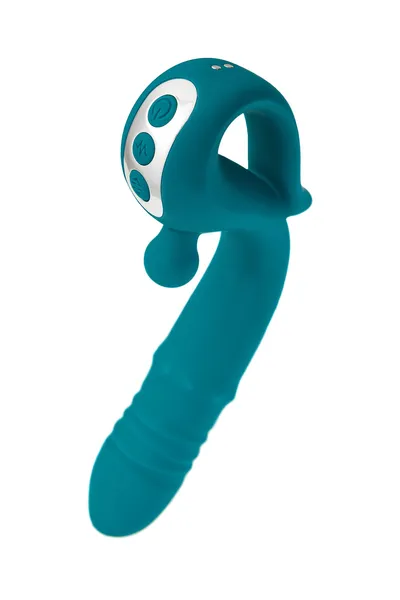 Vibrator sa funkcijom Up Dovn i stimulativnim prstenom, jos Mija, silikon, zelena, 19 cm