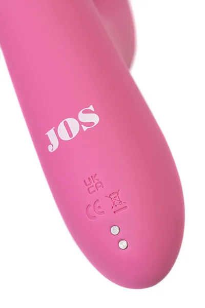 Vibrator sa pokretnim jezičkom i stimulativnom kuglicom, jos Monti, silikon, ružičasta, 24 cm