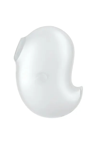 Vakuumski talasni stimulator klitorisa sa Satisfier Cutie Ghost vibracijom, silikon, bela, 9,1 cm