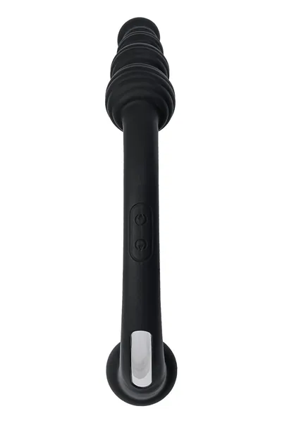 Black Red bi Toifa dvostrani vibrator, silikon, Crna, 35 cm