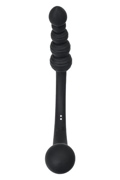Black Red bi Toifa dvostrani vibrator, silikon, Crna, 35 cm
