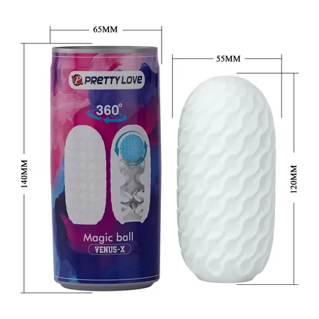 Masturbator sa rotirajućom kuglicom unutar BM-00900T89-1K