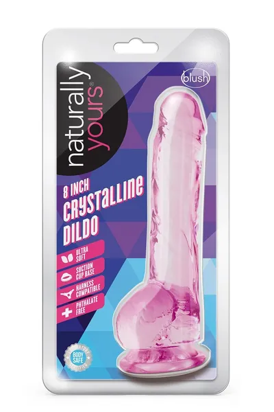 Pink Dildo 8 inch Cristalline Dildo - 19,5 cm.