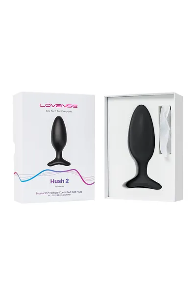 Analna čaura lovense Hush 2 (m), silikon, Crna, 13,5 cm