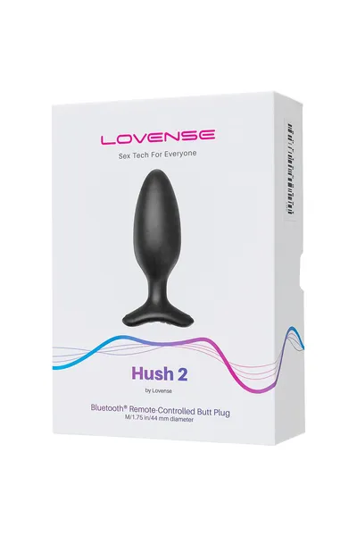 Analna čaura lovense Hush 2 (m), silikon, Crna, 13,5 cm