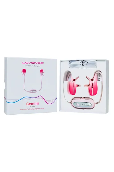 Gemini lovense TPE vibracioni masažer za bradavice, ružičasta, ABS plastika