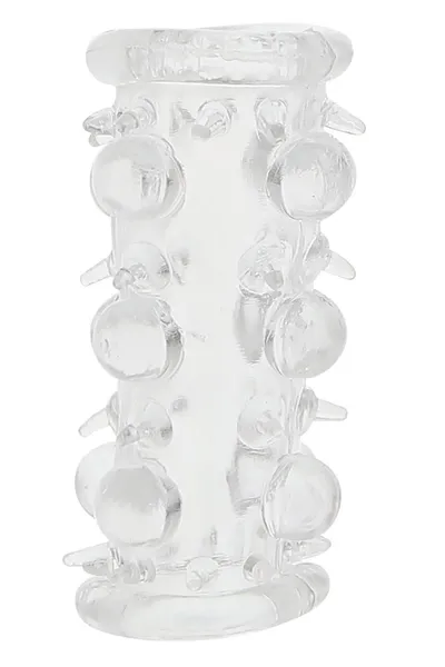 Prozirna glava penisa sa šiljcima i izbočinama Bead Sleeve