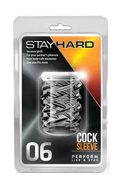 Prozirni dodatak sa volumetrijskim crticama Stai Hard Cock Sleeve 06 Clear