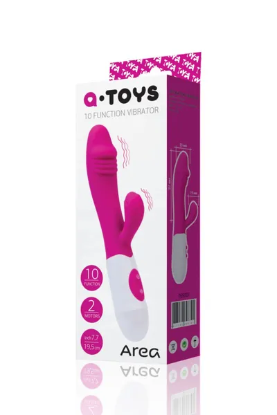 Svetlo ružičasti vibrator Area sa klitorisnim stimulatorom .