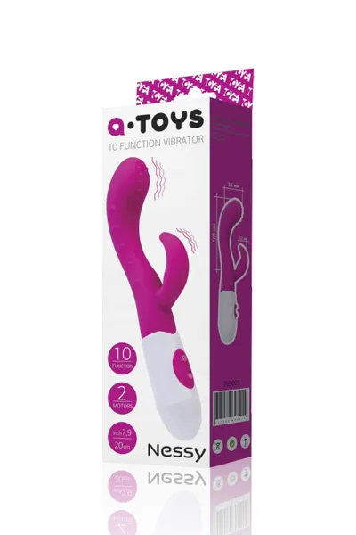 Vruće ružičasti Nessi vibrator sa klitorisnim stimulatorom .