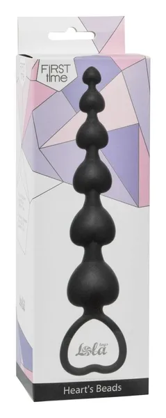 Crni Analni lanac Heart s Beads Black-18 cm.