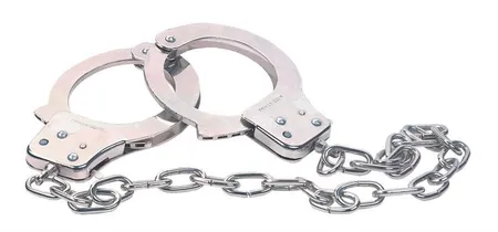 Chrome handcuffs metal handcuffs V. Kei metalne lisice sa dugim lancem