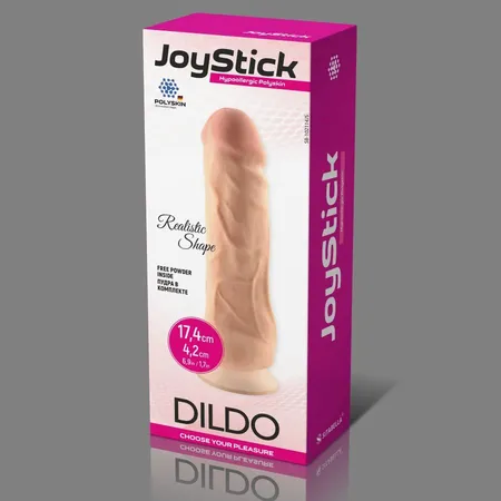 Telesni Dildo Joistick na usisnoj čaši - 17,4 cm.