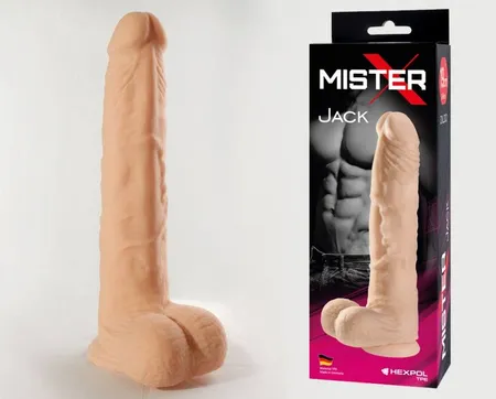 Telesni dildo sa skrotumom na usisnoj čaši Jack