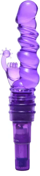 Ljubičasta vibraciona jakna sa zečjim nastavkom Ribbed Rabbit vibrator .