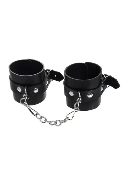 Pecado BDSM lisice, jednoslojne prave kože, crne