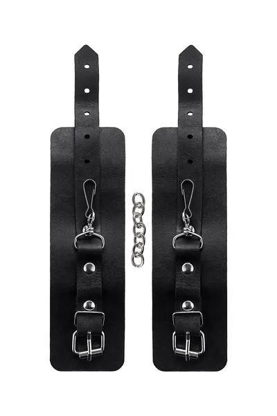 Pecado BDSM lisice, jednoslojne prave kože, crne