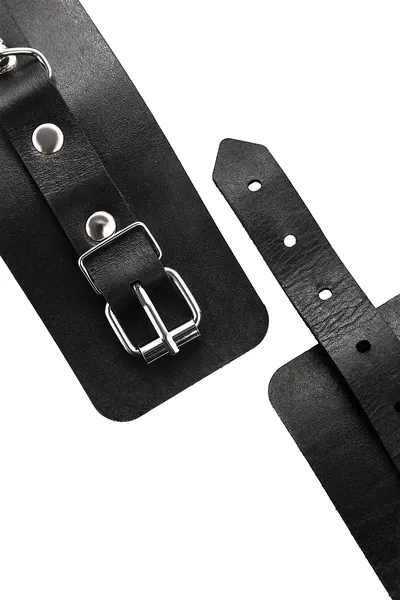 Pecado BDSM lisice, jednoslojne prave kože, crne