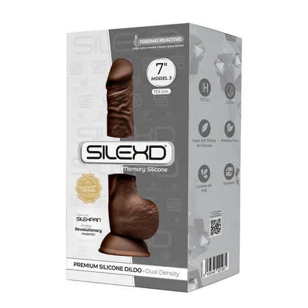Smeđu Dildo SILEXD Model 3 7 17,5 cm.