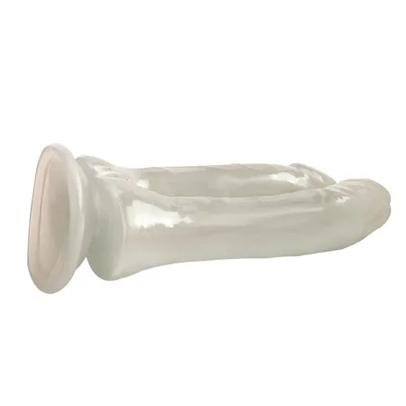 Dvostruki biserni dildo Barokue Pearl beli 9900-03lola