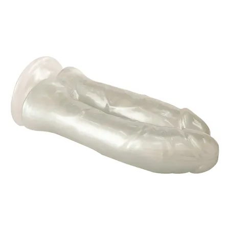 Dvostruki biserni dildo Barokue Pearl beli 9900-03lola