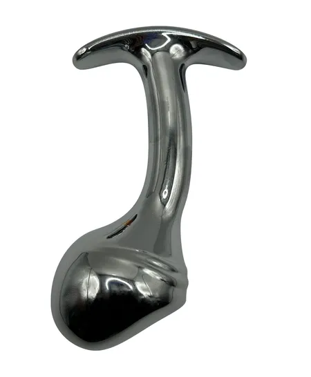 Zakrivljeni aluminijumski Analni čep za nošenje - 9 cm.