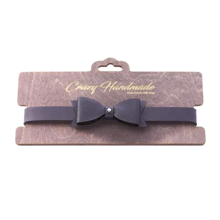 Crni kožni jednoslojni leptir čoker