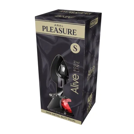 Analna čaura Alive Mini Metal Butt, crveni kristal, s