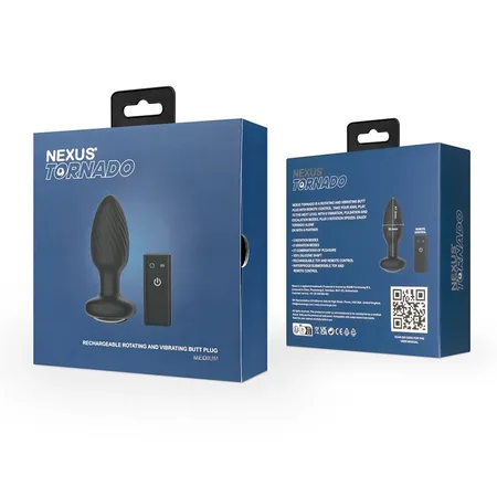 Analni vibrovtulka Nekus Tornado Medium sa funkcijom rotacije, crna