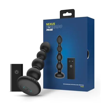 Nekus Tornado Beaded probe analna vibraciona kutija sa funkcijom rotacije, Crna