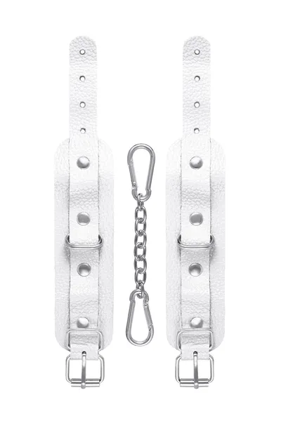 Pecado BDSM narukvice, mini zaobljeni uglovi, koža, bela
