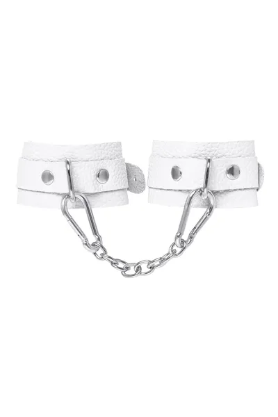 Pecado BDSM narukvice, mini zaobljeni uglovi, koža, bela
