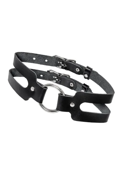 Choker-ogrlica Pecado BDSM, od dve trake, koža, crna