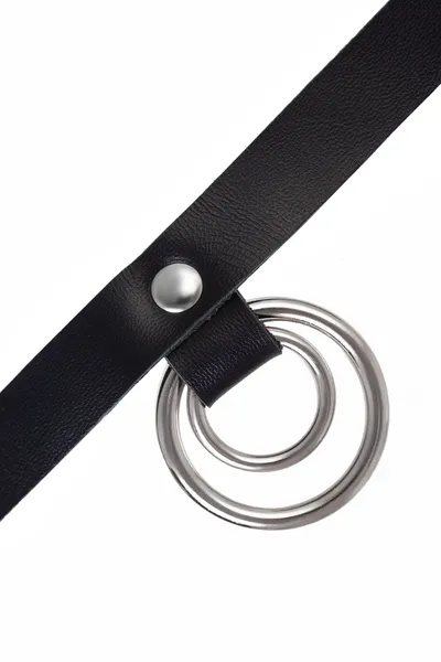 Choker-ogrlica Pecado BDSM, prsten u prstenu, koža, crna